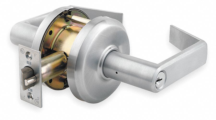 Door Lockset: Classroom Lever Locksets, Chrome, ADA Compliant, SFIC