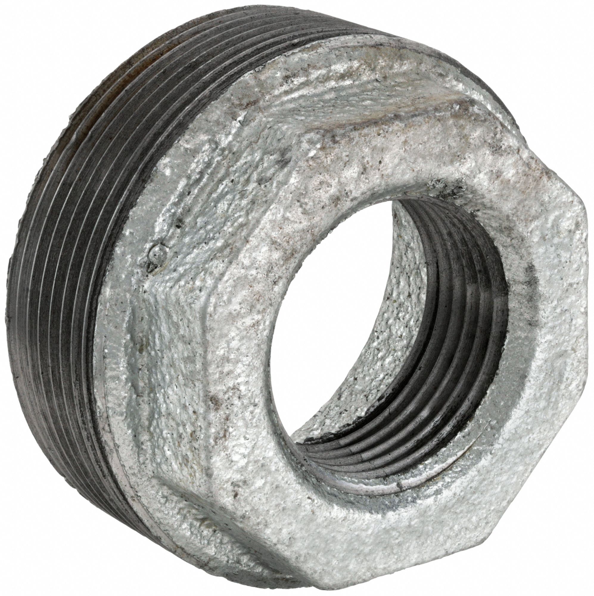 HEX BUSHING: MALLEABLE IRON, 3 IN X 2 IN, NPT X NPT THREAD, CLASS 150