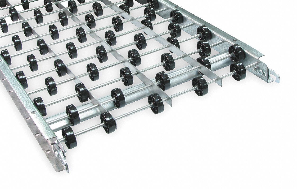 ASHLAND CONVEYOR Skate Wheel Conveyor, LightDuty, Rigid, Nylon