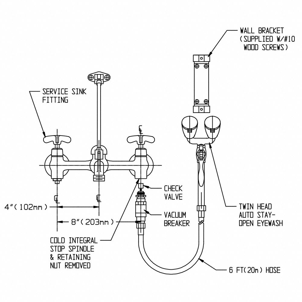 SPEAKMAN Straight Service Sink Faucet, Cross Faucet Handle Type, 2.66