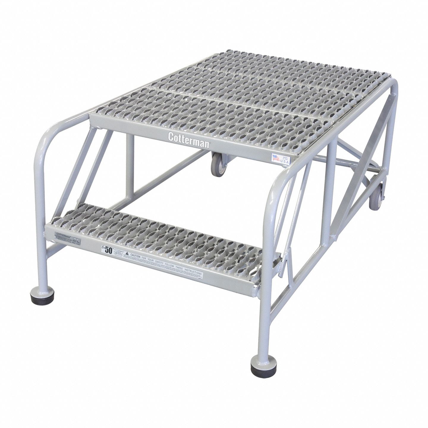 Mobile Work Platform: 1.7 ft Platform Ht - Max, 24 in x 36 in, Steel, 800 lb Load Capacity