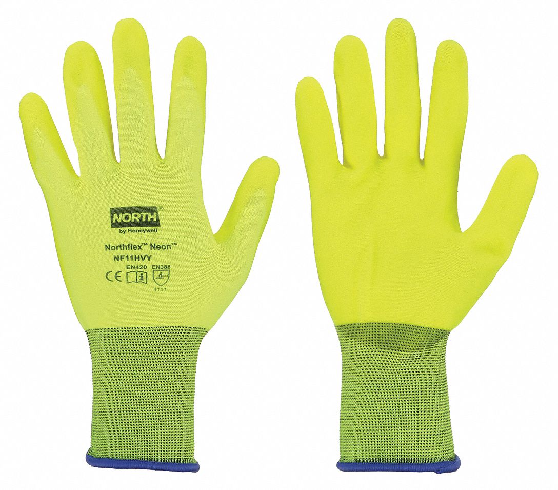 Coated Gloves, Yellow,