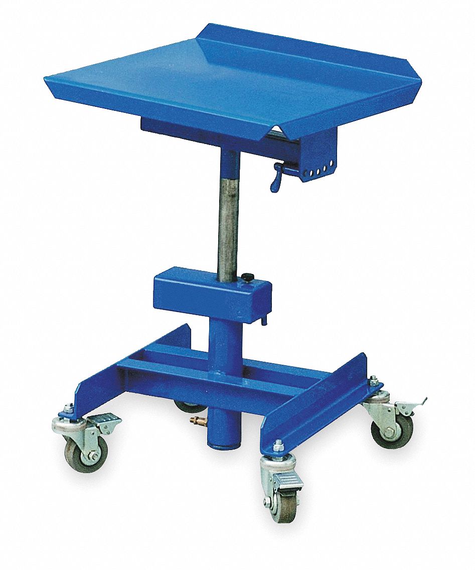 MOBILE WORKSTAND, ADJUSTABLE H, STEEL, 20 IN X 16 IN, 330 LB OVERALL LOAD CAPACITY