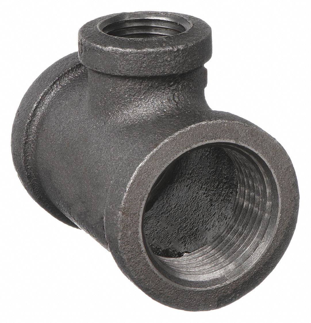 REDUCING TEE: MALLEABLE IRON, 1 IN X 1 IN X ½ IN FITTING PIPE SIZE, CLASS 150