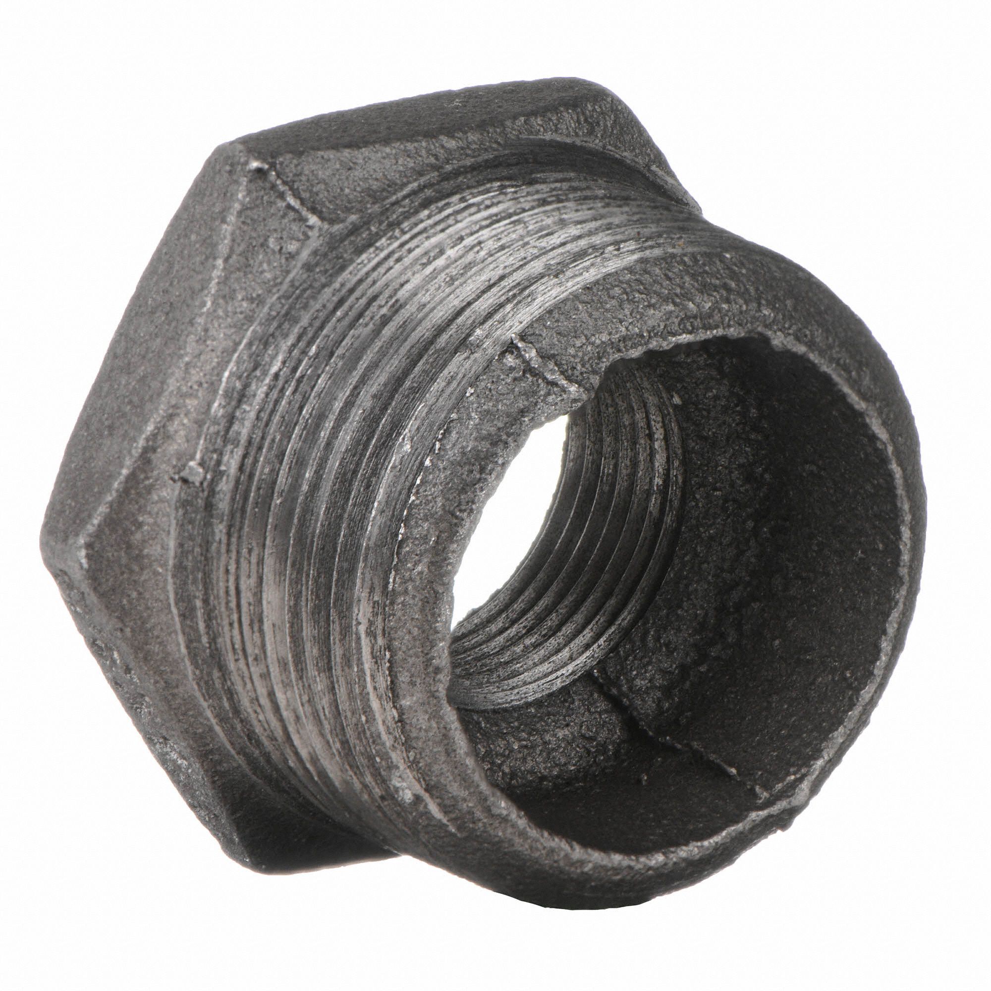 GRAINGER APPROVED Hex Bushing Malleable Iron, 1 in x 3/4 in Pipe Size