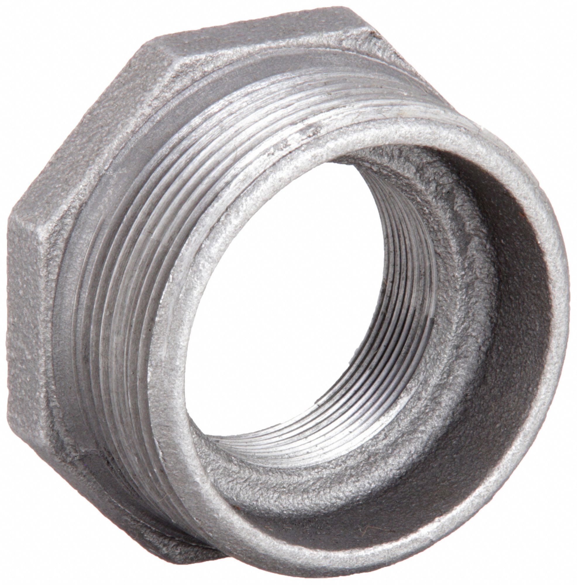 GRAINGER APPROVED Hex Bushing Malleable Iron, 3 in x 2 in Pipe Size