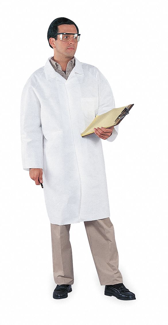 KLEENGUARD Disposable Lab Coat, 3XL, White, PK 50 2WUW840096 Grainger