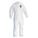 COLLARED DISPOSABLE COVERALLS, MICROPOROUS FILM, ELASTIC CUFFS/ANKLES, WHITE, L