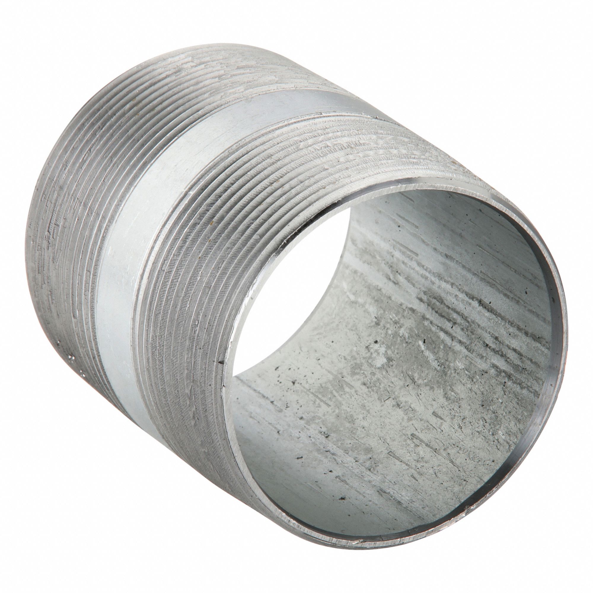 NIPPLE: GALVANIZED STEEL, 3 IN NOMINAL PIPE SIZE, 4 IN L, BOTH ENDS THREADED, WELDED