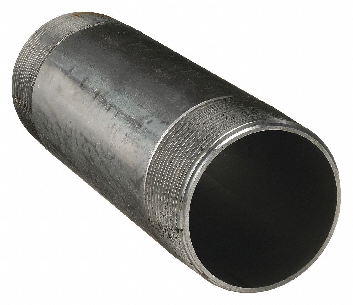 NIPPLE: BLACK STEEL, 3 IN NOMINAL PIPE SIZE, 10 IN L, BOTH ENDS THREADED, SCHEDULE 40, WELDED