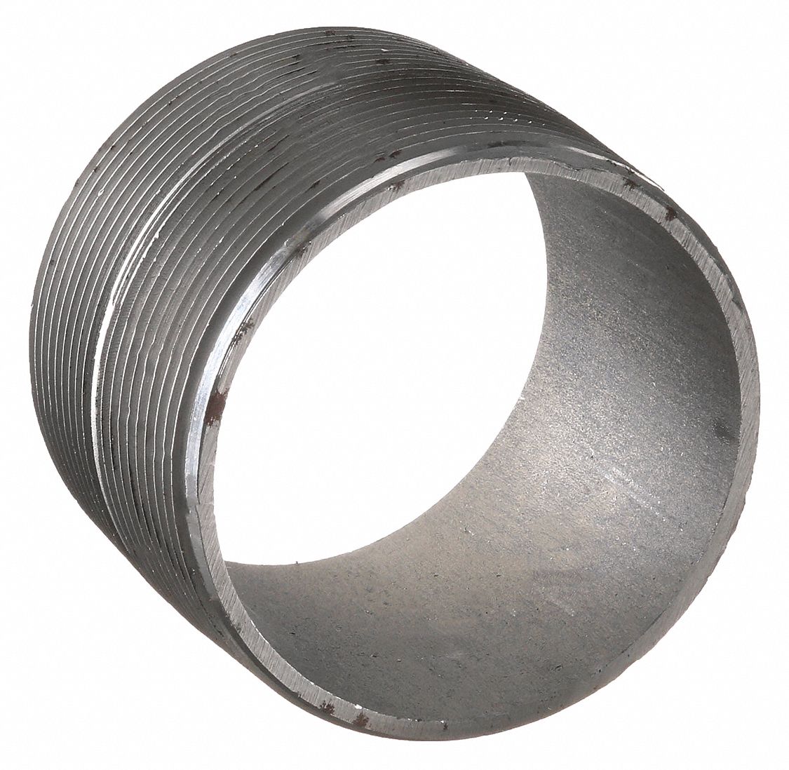 Nipple: Black Steel, 1 1/4 in Nominal Pipe Size, 1 5/8 in Lg, Fully Threaded, Schedule 40, Welded