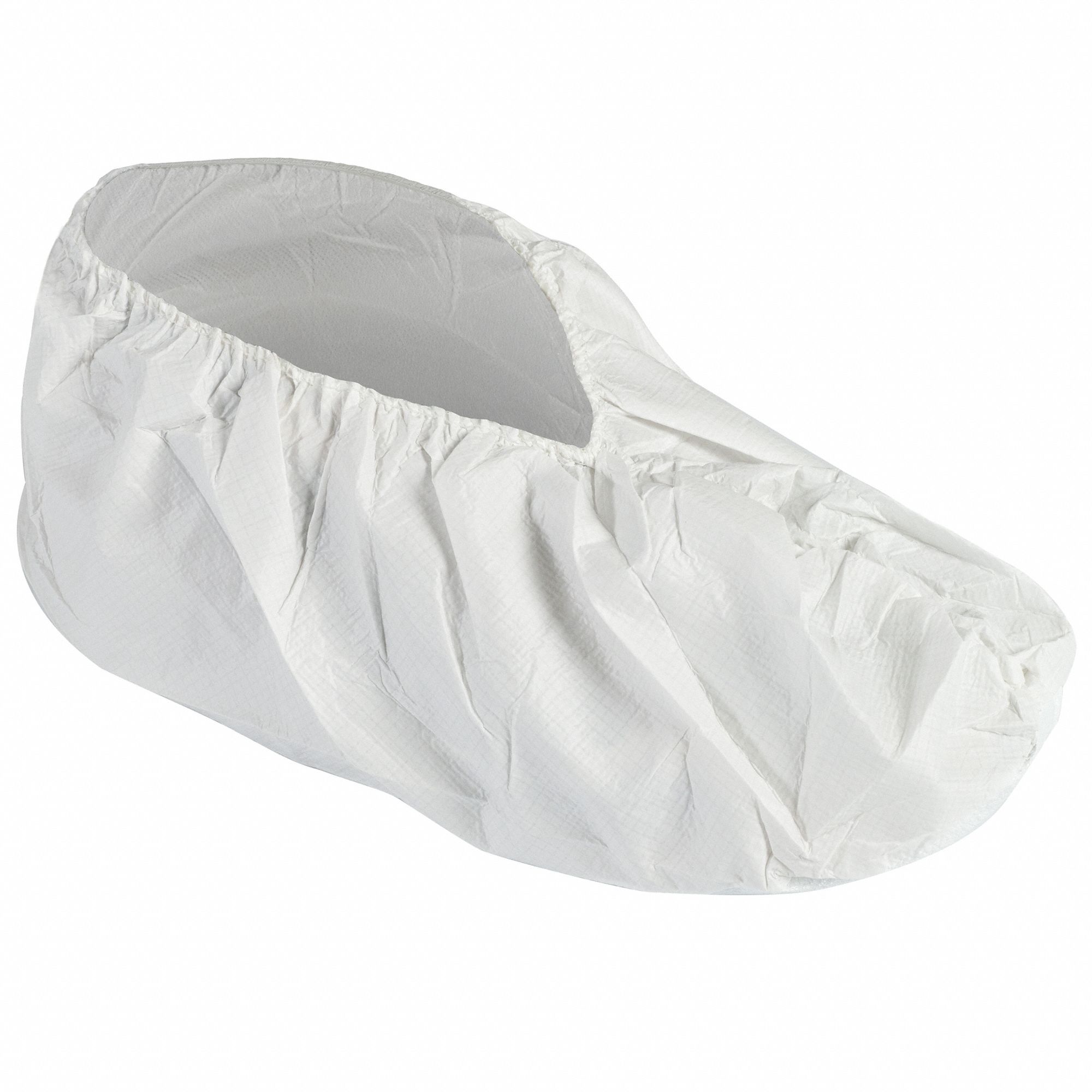 SHOE COVERS, WHITE, MICROPOROUS FILM LAMINATE, L, 5¼ IN H