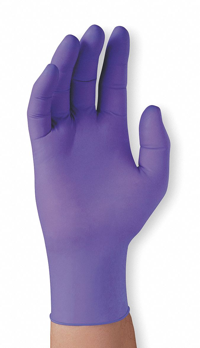 purple disposable gloves