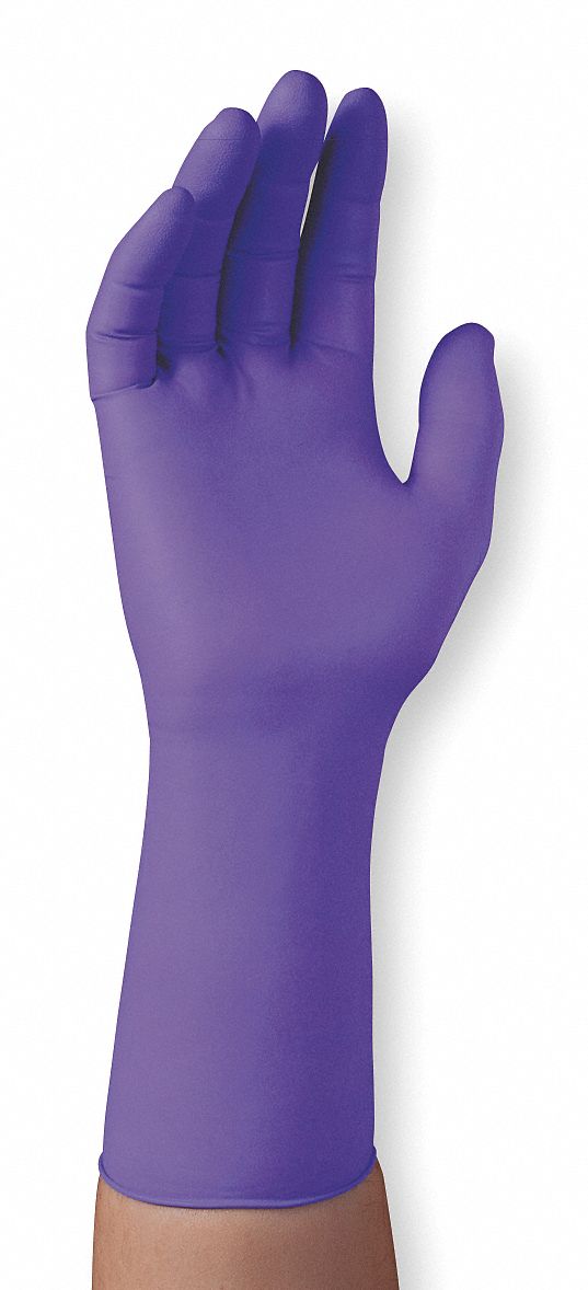 purple disposable gloves