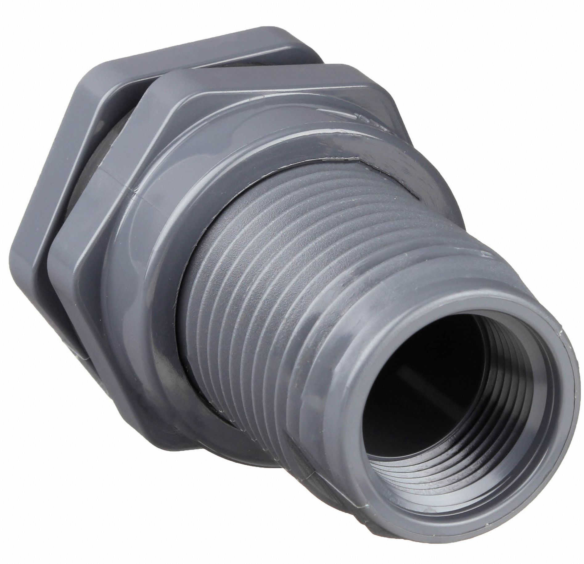 HAYWARD PVC Bulkhead Tank Fitting, 3/4 in Pipe Size, FNPT x FNPT