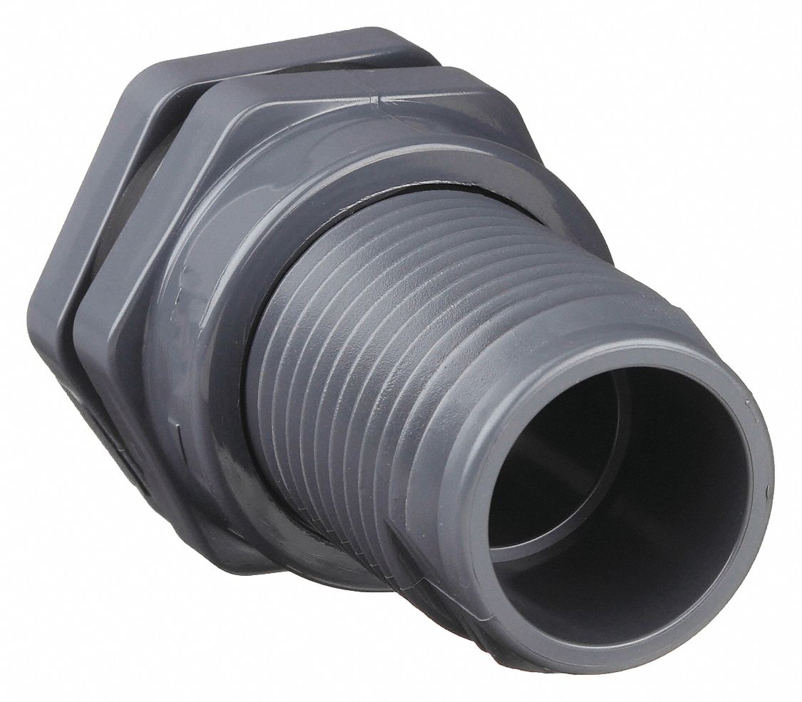 HAYWARD, PVC Body, 3 in Female Socket Inside Connection, Bulkhead Tank Fitting 3CDF9