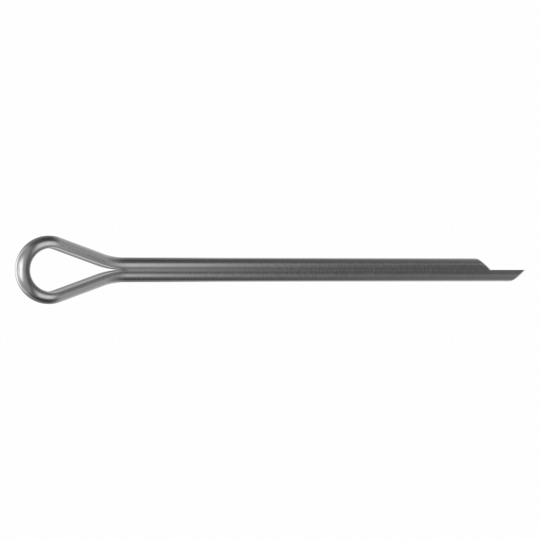 GOUPILLE FENDUE, 3/16PO DIA, 3-3/10PO LO, ALLONGÉE, POUCES, 18-8, LISSE, PQ50