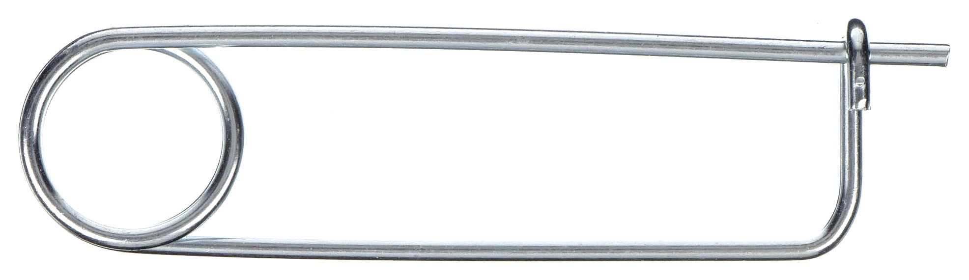 SAFETY PIN, 1¾ IN L, 3/64 IN DIA, COILED TENSION, INCH, 3/64 IN DIA, STEEL, 25 PK