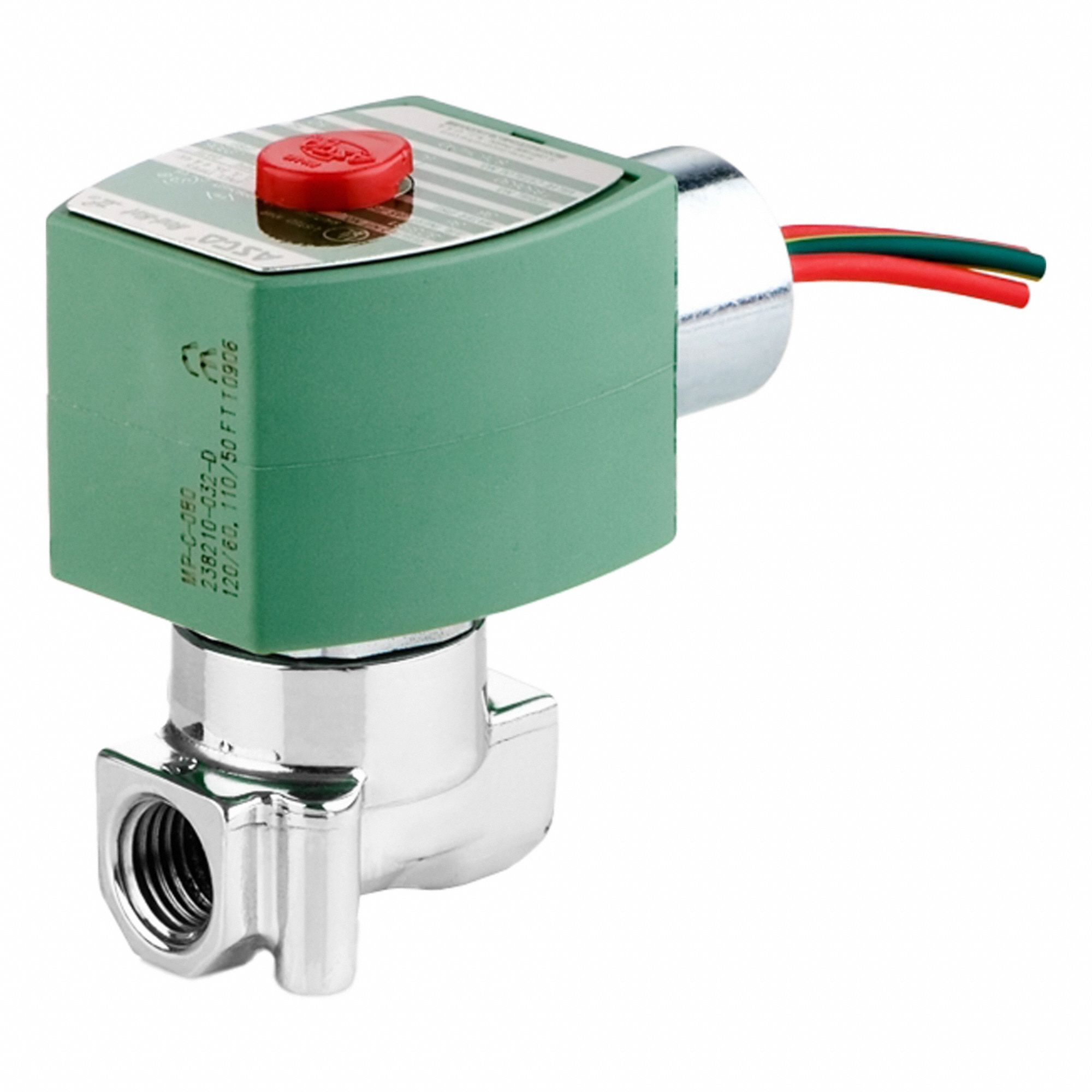 Solenoid Valve: 2-Way, Normally Open, 1/4 in Pipe Size, 110V AC/120V AC, High Flow, NBR Seal