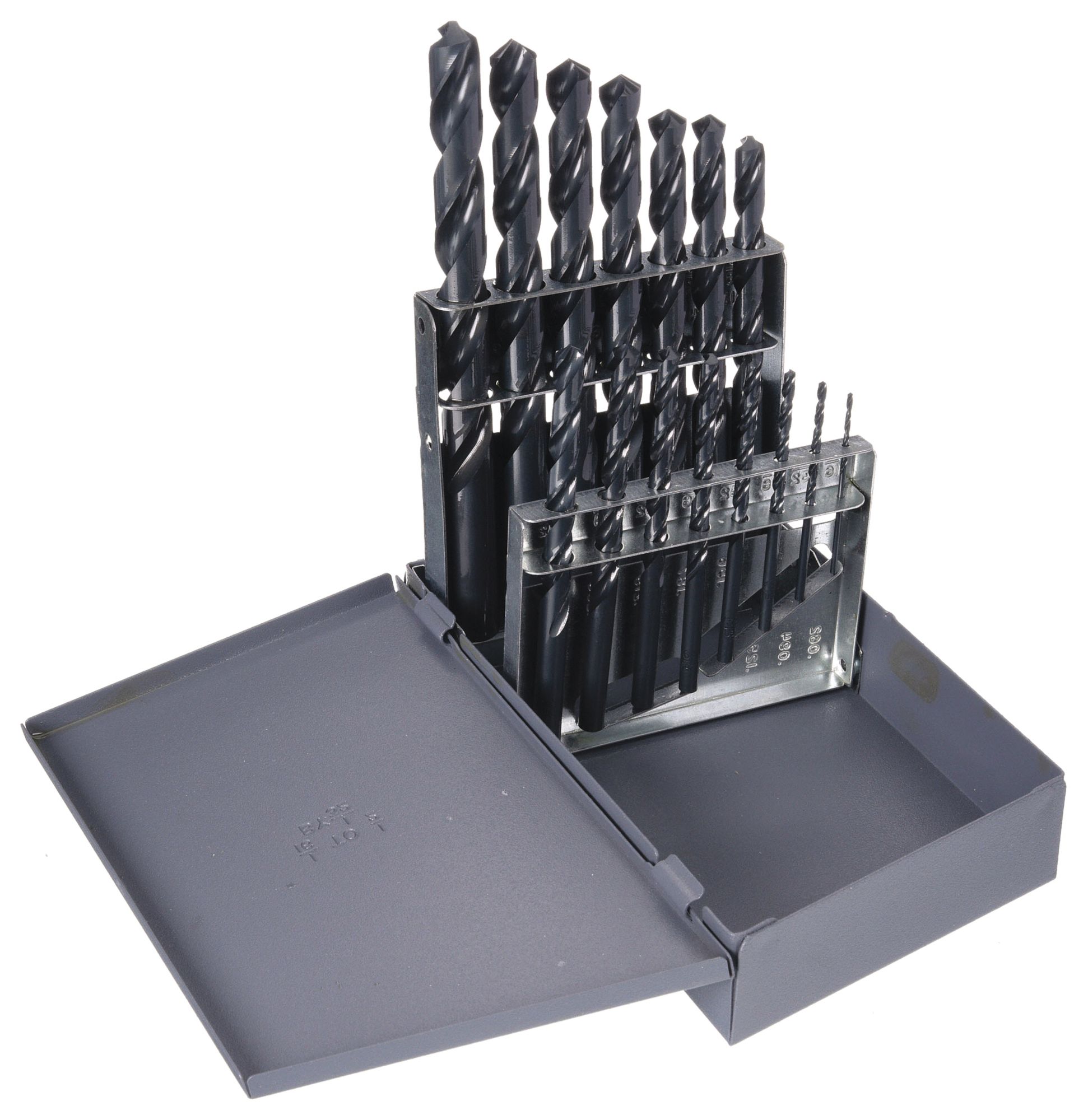 JOBBER LENGTH DRILL BIT SET, 1/16 IN SMALLEST BIT, ½ IN LARGEST BIT, 4XD