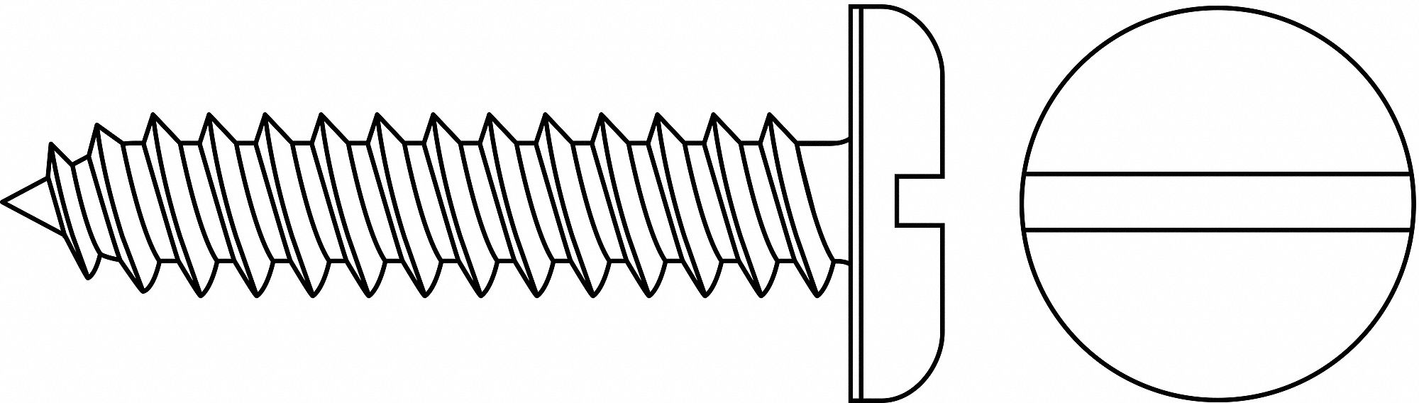 GRAINGER APPROVED Sheet Metal Screw 6 Size, 1/4 in Lg, Steel, Zinc