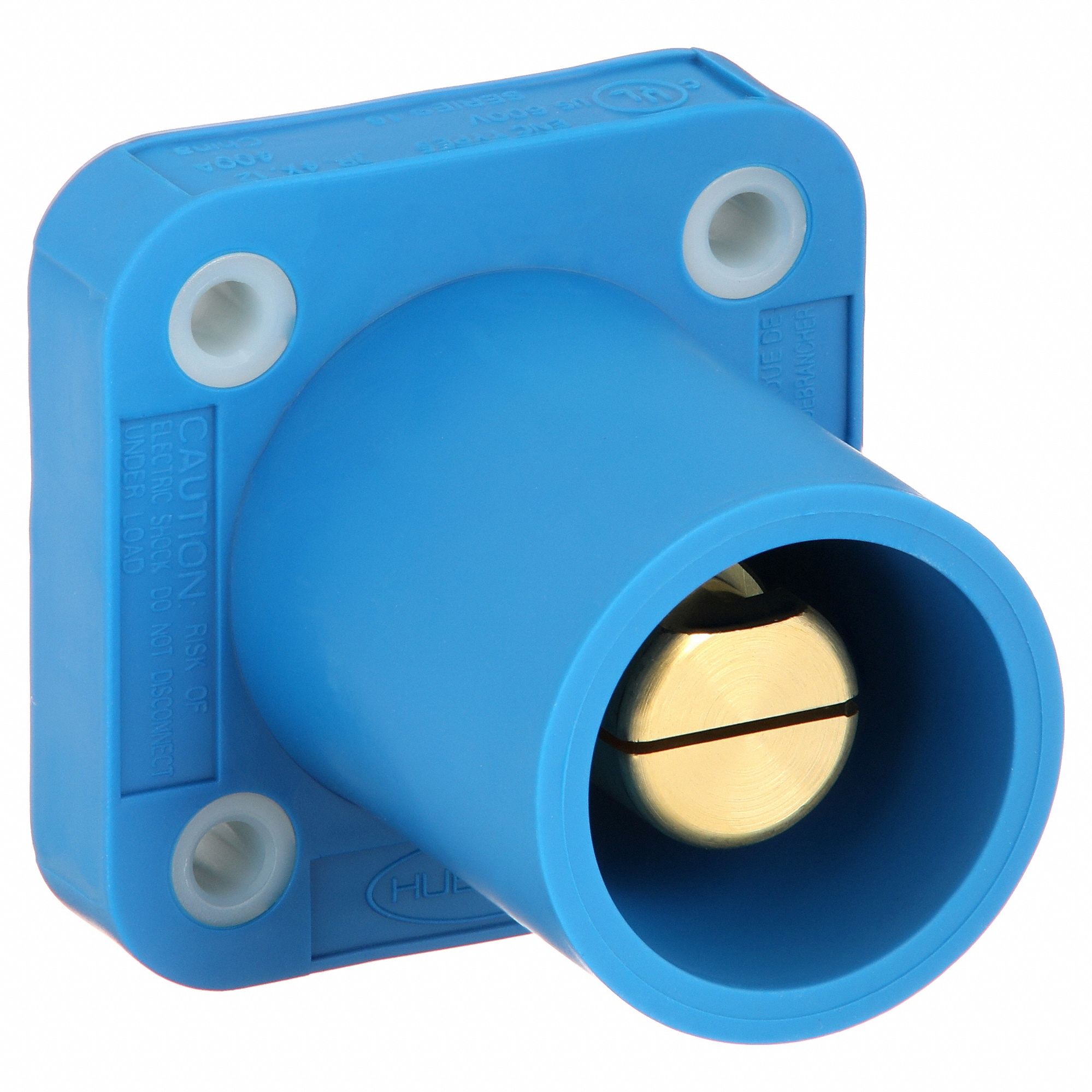 Receptacle: For Female Connectors, 400 A, Straight, Blue, Square, Through Hole Mounting