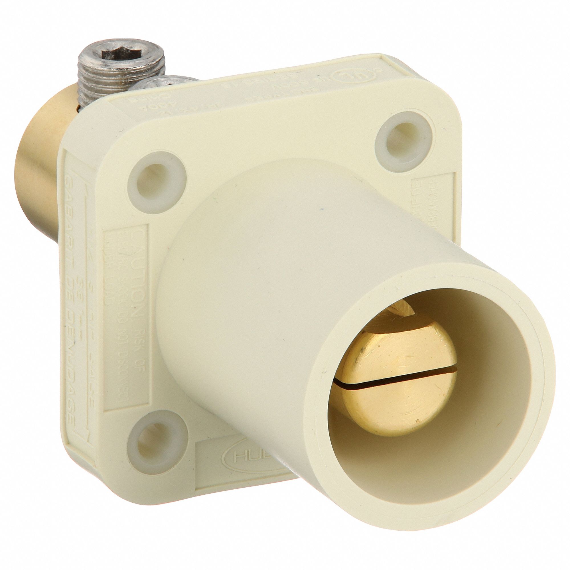 Receptacle: For Female Connectors, 400 A, Straight, White, Square, Through Hole Mounting