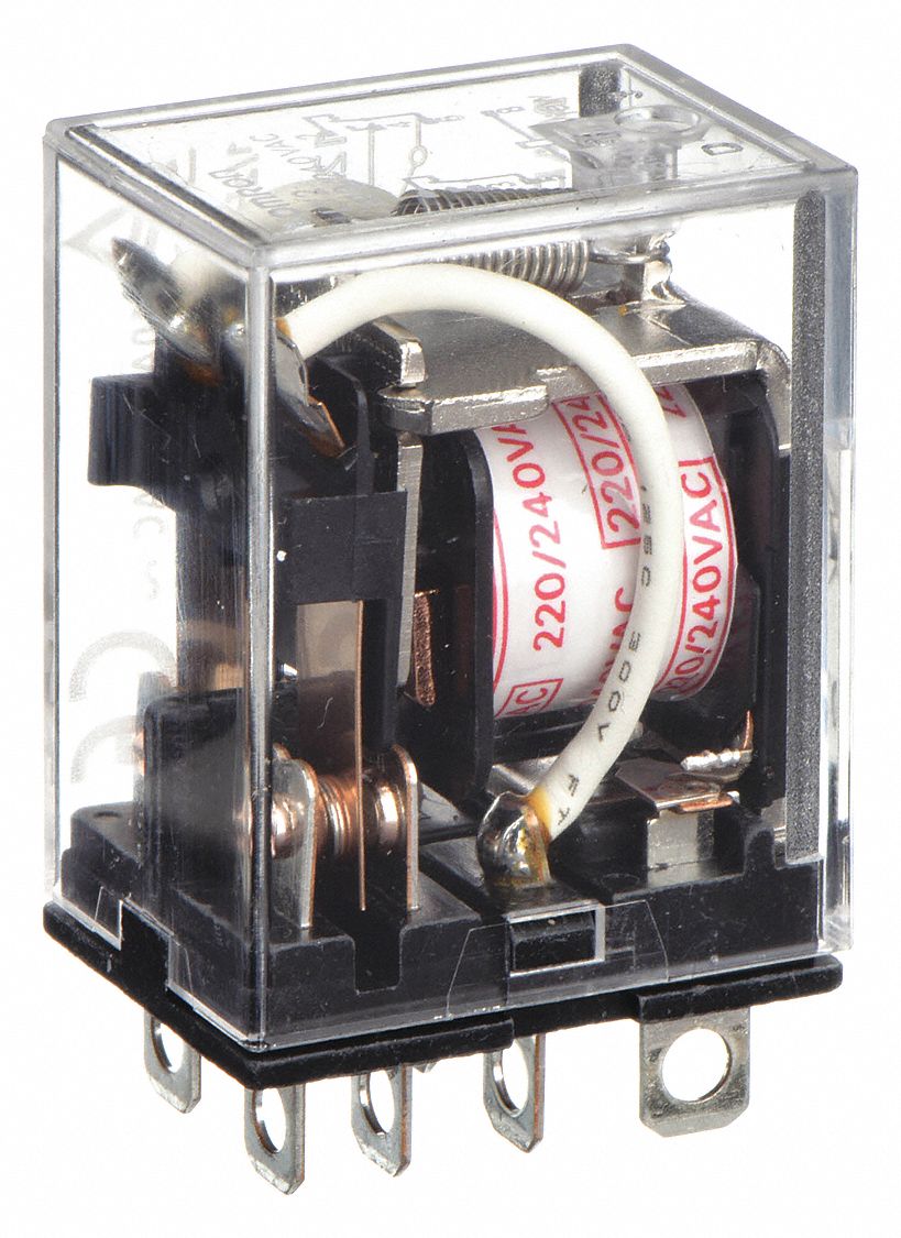 GENERAL PURPOSE RELAY, SOCKET MOUNTED, 10 A CURRENT RATING, 240V AC, 8 PINS/TERMINALS, DPDT