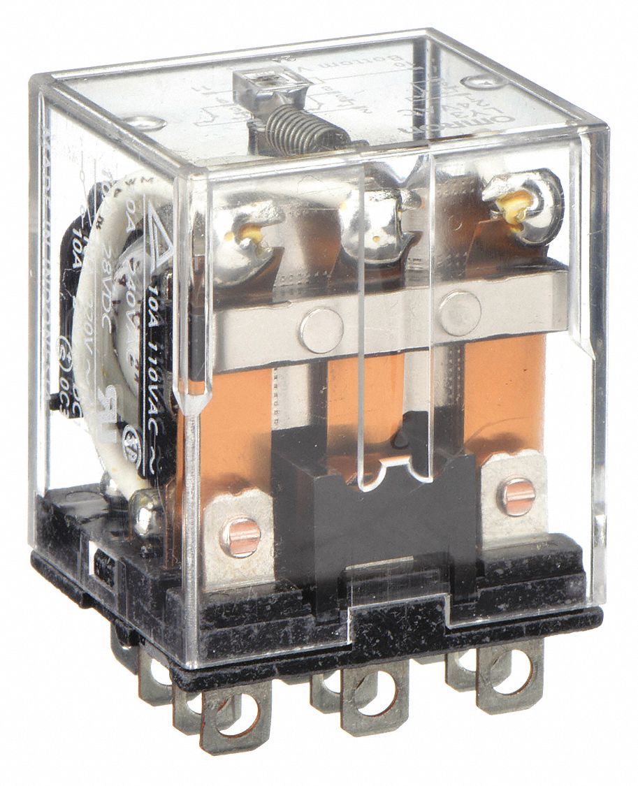 GENERAL PURPOSE RELAY, SOCKET MOUNTED, 10 A CURRENT RATING, 24V AC, 11 PINS/TERMINALS, 3PDT