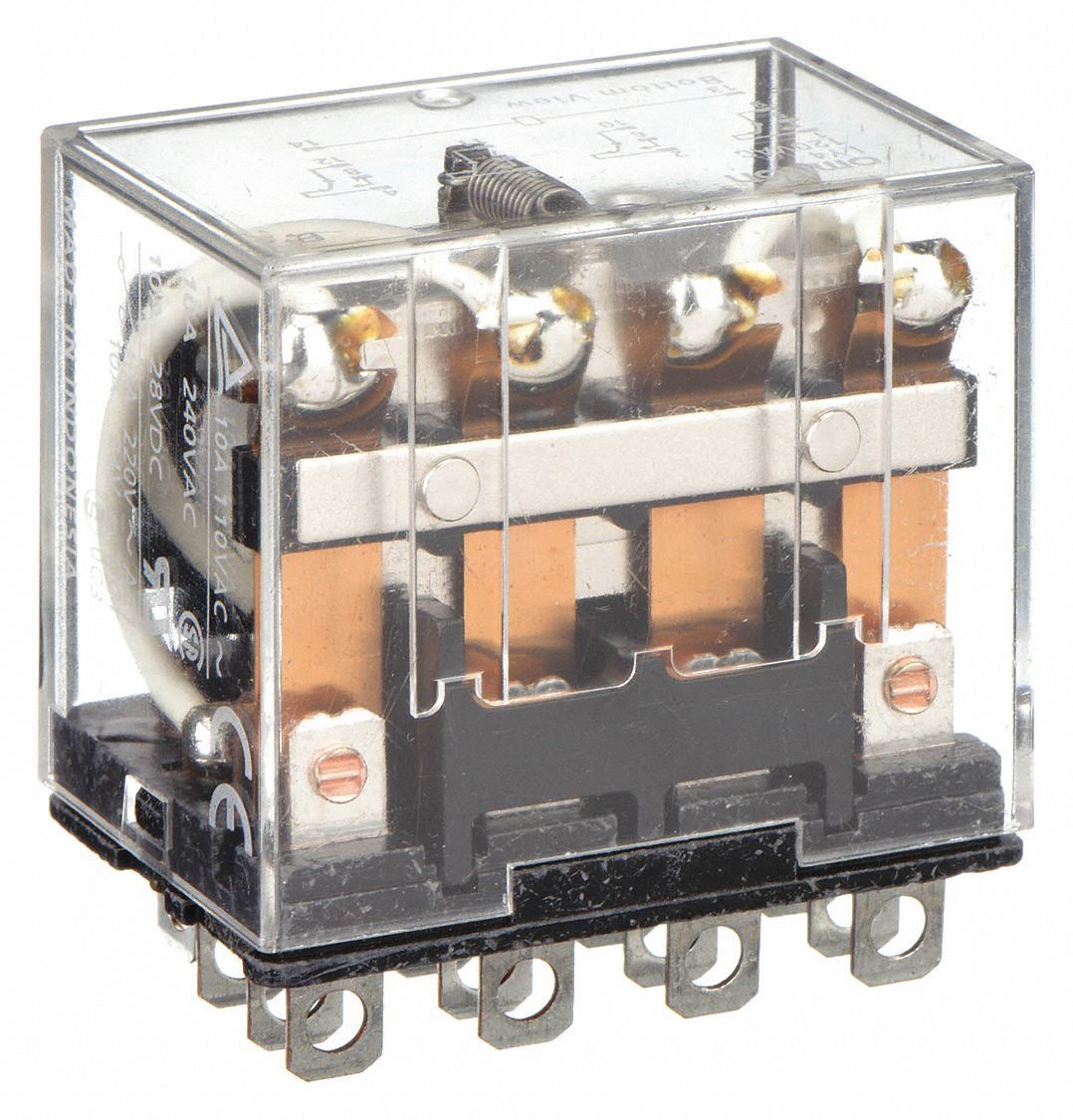 GENERAL PURPOSE RELAY, SOCKET MOUNTED, 10 A CURRENT RATING, 120V AC, 14 PINS/TERMINALS, 4PDT