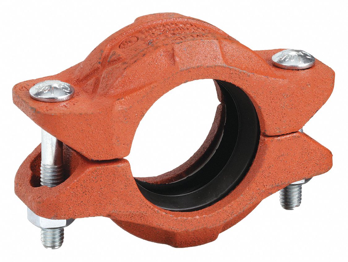Rigid Coupling: Ductile Iron, 2 in x 2 in Fitting Pipe Size, Grooved, Class 150