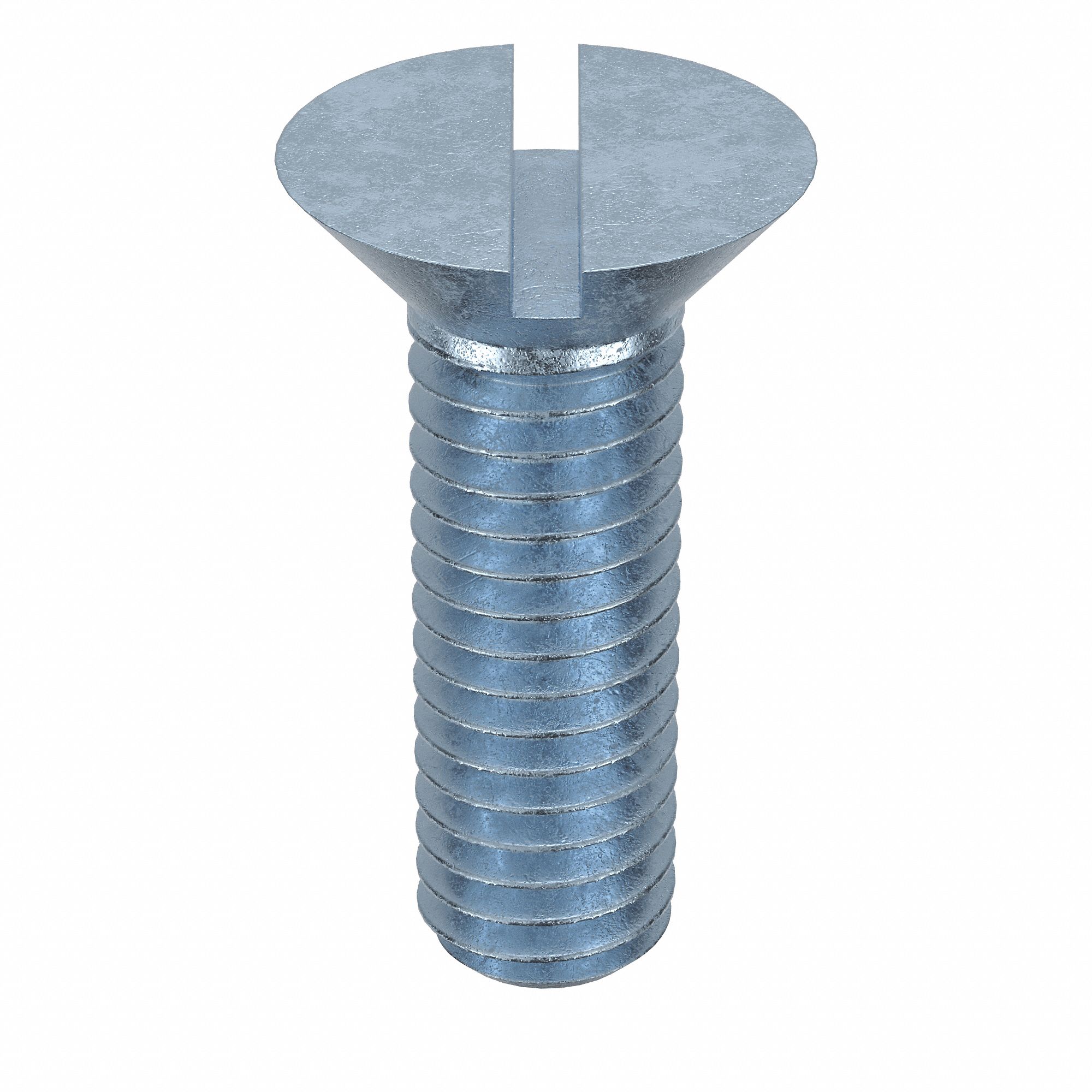 Stove Bolt: 3/8"-16 Thread Size, 1 1/4 in Lg, Steel, Zinc-Plated, Flat, Slotted, 100 PK