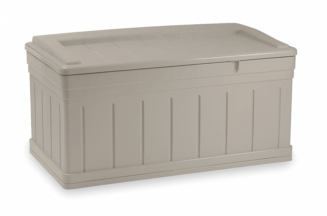 SUNCAST Extended Deck Box, H27 1/2, w/Lid and Seat 2XJF7DB9750