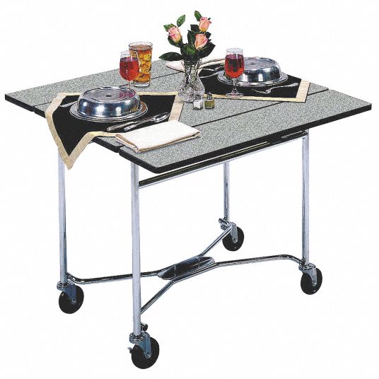 LAKESIDE Room Service Table Cart Square, 30 in Overall Ht, 36 in