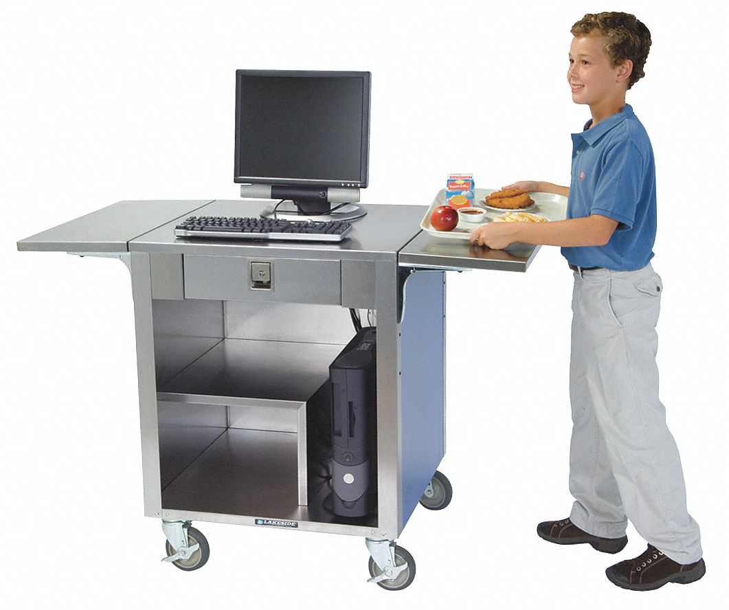 2XJN3 - Cashier Stand Mobil Stainless 51x26x35