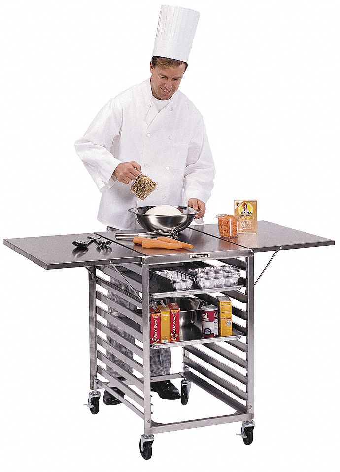 Portable Prep/Work Table: 35 in Overall Ht, 52 3/4 in Overall Lg, 29 1/4 in Overall Wd