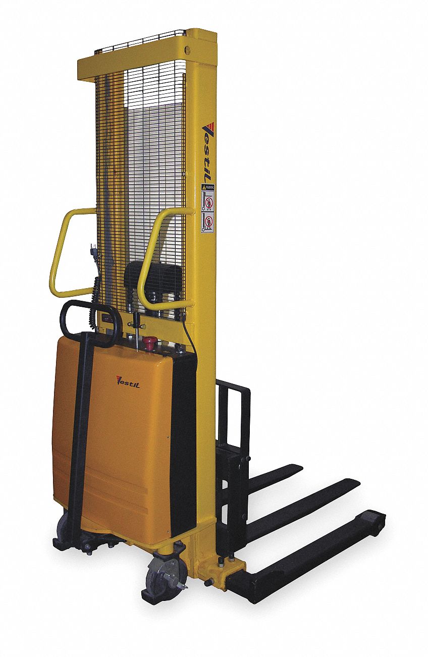 VESTIL STACKER, BLACK/YELLOW, 58 IN W X 66⅛ IN L, STEEL, 2,000 LB LOAD ...