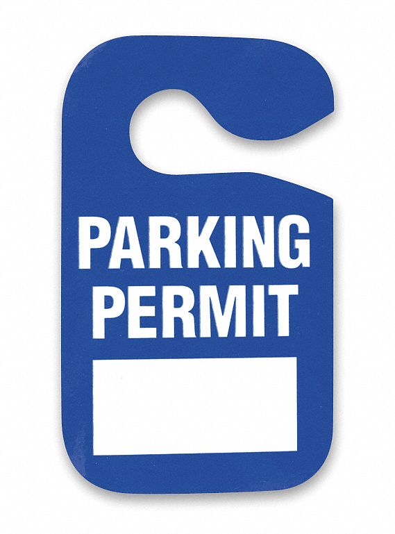 GRAINGER APPROVED Parking Permit, Blue, W 3 In, PK5 2XKE62XKE6