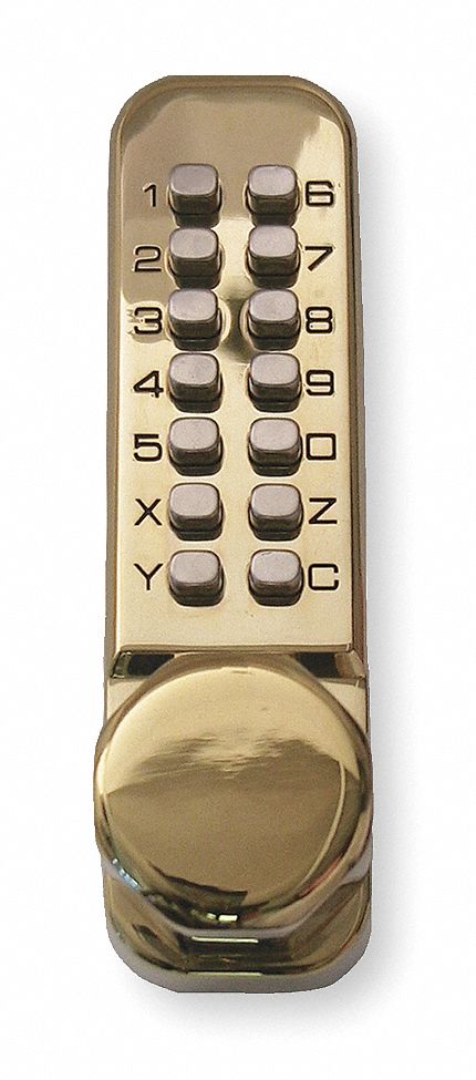 2XKR5 - D0002 Push Button Lock Entry Passage Brass