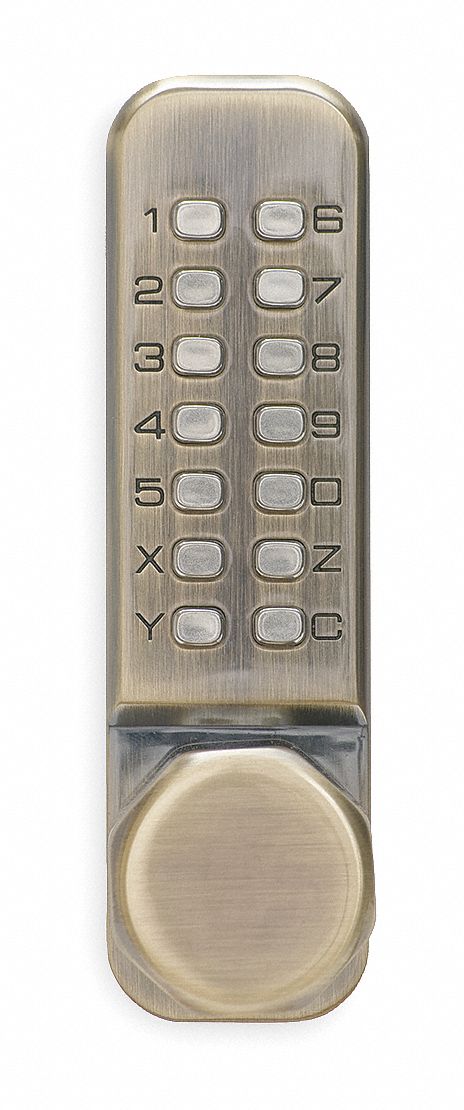 2XKR6 - D0002 Push Button Lock Entry Passage Brass