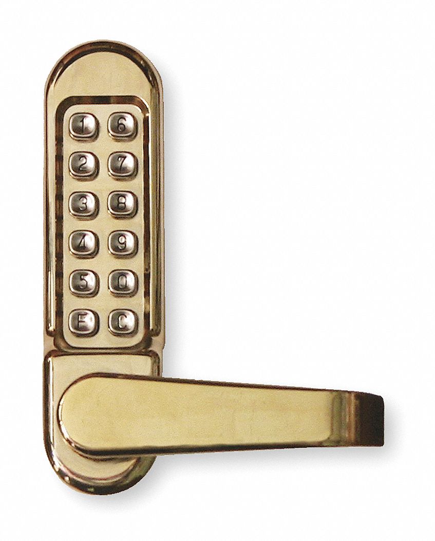 2XKT2 - D0001 Push Button Lock Passage Bright Brass