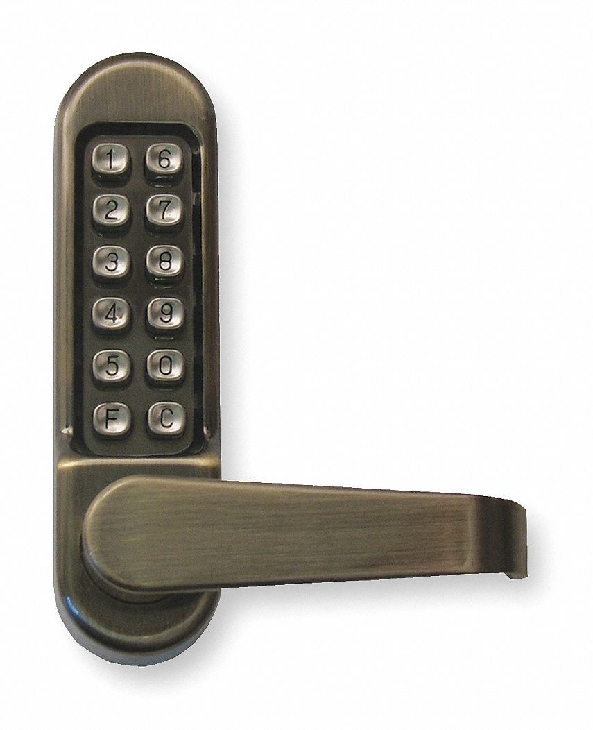 2XKT3 - D0001 Push Button Lock Passage Antique Brass