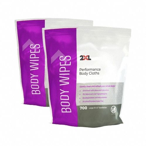 Body Wipes: Body Wipes, 8 in Wipe Lg, 6 in Wipe Wd, 700 Wipes per Container, Soft Pack, 2 PK