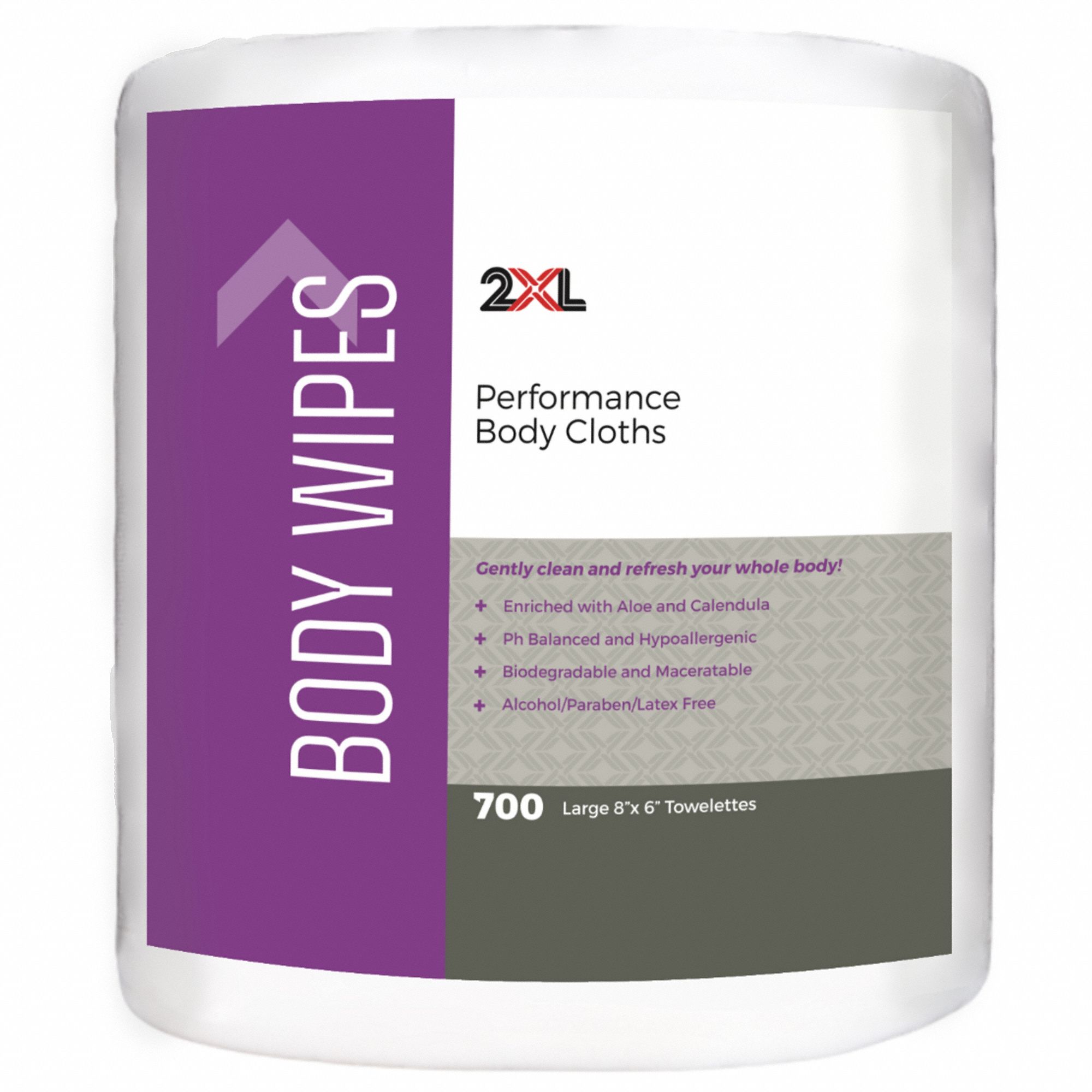 Body Wipes: Soft Pack, 6 in x 8 in Sheet Size, 700 Wipes per Container, Requires Dispenser, 2 PK