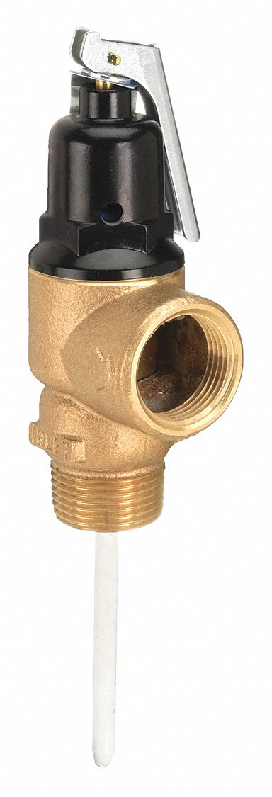 TEMPERATURE AND PRESSURE RELIEF VALVE: SECTION IV ASME SECTION, MNPT X FNPT, BRASS