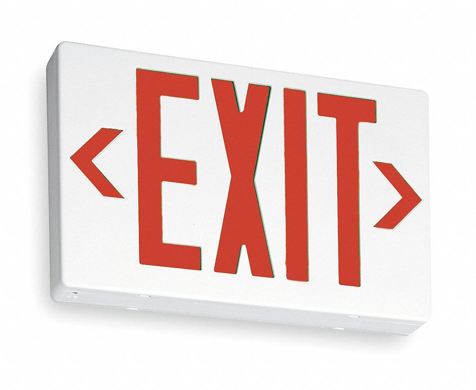 White, 1 or 2 Faces, Exit Sign with Battery Backup - 2XLE1|EXR EL M6 ...