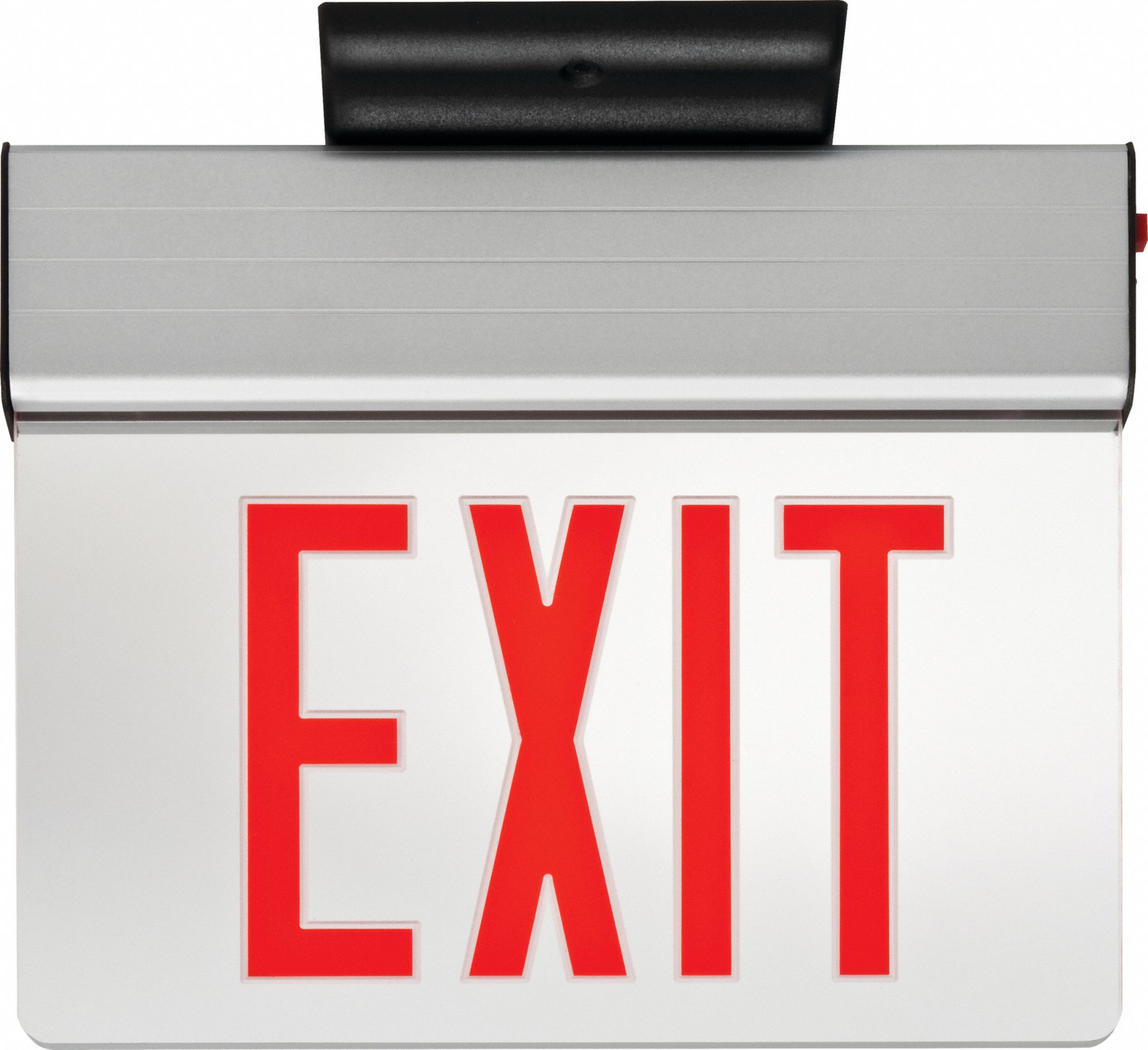 LITHONIA LIGHTING Edgelit Exit Sign 2 Faces, Red, Aluminum, Universal
