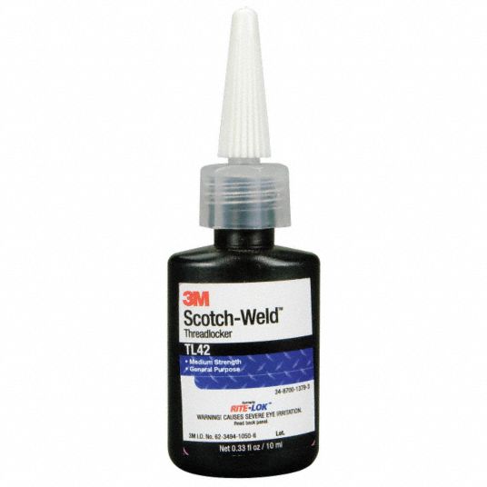 Medium-Strength Threadlocker, Blue, 250mL - Grainger