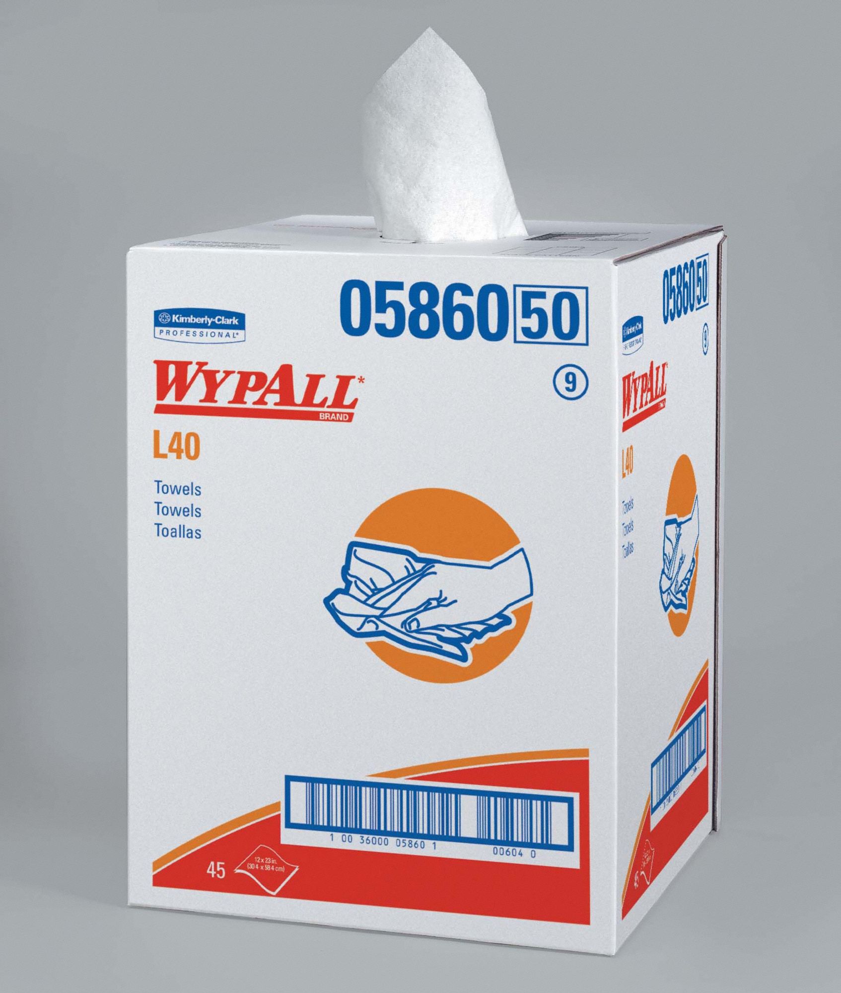 WYPALL Dry Wipe Roll, WYPALL(R) L40, 19 1/2 in x 42 in, Number of