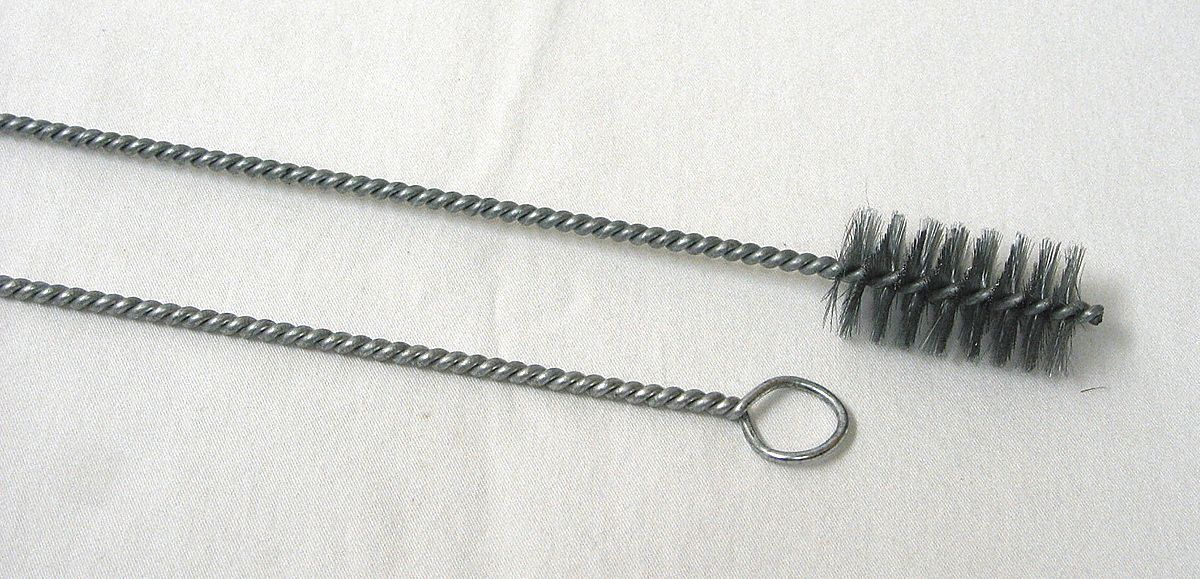 BOILER BRUSH, 1½ IN DIAMETER, SINGLE SPIRAL, SINGLE STEM, TWISTED END, 2¾ IN BRUSH L